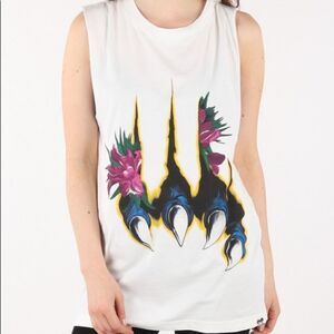 𝅺🆕 DIESEL Bright White T-Wessy-O Maglietta Claw Printed Shirt